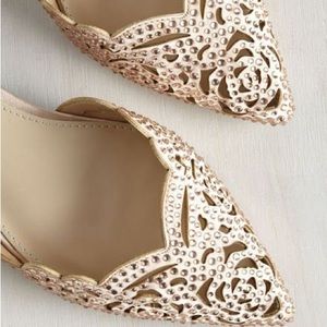 Betsey Johnson NWB Blush Lucy Flats w/ Rhinestone Cutouts